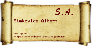 Simkovics Albert névjegykártya