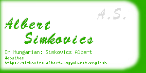 albert simkovics business card